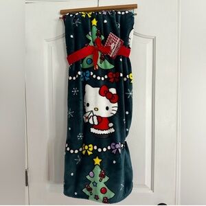 Hello Kitty Christmas throw NWT teal blue envelope blanket